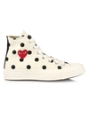 Comme Des Gar Ons Cdg Play X Converse Unisex Chuck Taylor All Star Polka Dot High-top Sneakers In White