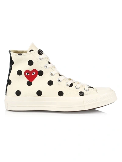 Comme Des Gar Ons Cdg Play X Converse Unisex Chuck Taylor All Star Polka Dot High-top Sneakers In White