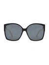 Jimmy Choo Noemi 61mm Square Sunglasses In Eir Grey