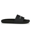 Lanvin Men's Logo Leather Slide Sandals In Black