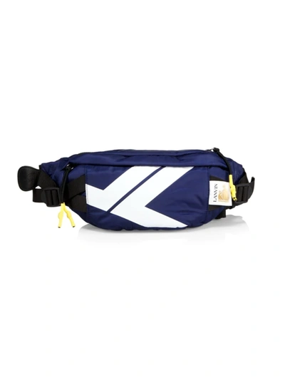 Lanvin Graphic-print Zipped Belt Bag In Blue