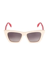 Alexander Mcqueen Signature Cat-eye Acetate Sunglasses In Shiny Solid Pink