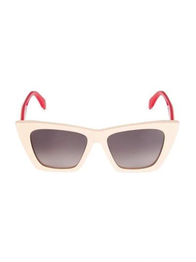 Alexander Mcqueen Signature Cat-eye Acetate Sunglasses In Pink,grau