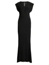 Norma Kamali V Neck Rectangle Gown In Black