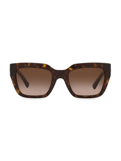 Valentino Women's Square Sunglasses, 52mm In Havana/ Brown Gradient