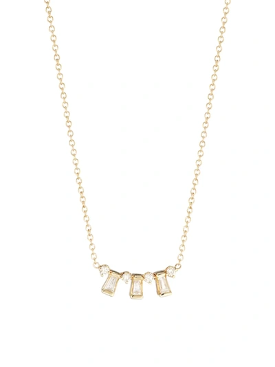 Zoã« Chicco Women's Baguette Diamonds 14k Gold & Diamond Alternating Baguette Necklace In Yellow Gold