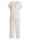 Eberjey Gisele Cropped Pajama Set In Sorbet Black