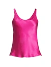 Natori Key Double Layer Silk Tank Top In Mad Magenta