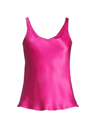 Natori Key Double Layer Silk Tank Top In Mad Magenta