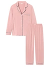 Eberjey Gisele Long Pajama Set In La Rosa Cinnamon