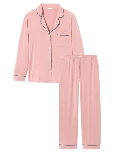 Eberjey Gisele Long Pajama Set In La Rosa Cinnamon