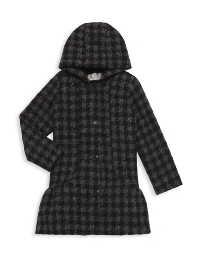 Widgeon Kids' Little Girl's & Girl's American  Ruffle Faux Fur Coat In Black Grey