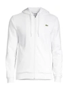 Lacoste Zip-up Hoodie Sweatshirt In White