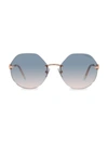 Tiffany & Co Womens Red Tf3077 Tiffany T Hexagonal-frame Acetate And Metal Sunglasses In Rose Gold