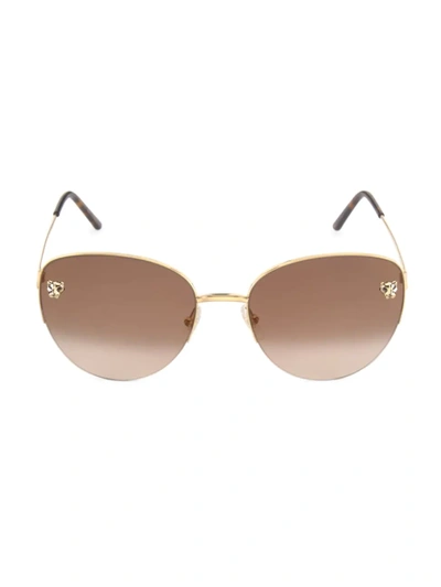 Cartier Women's Panthère De  59mm Cat Eye Sunglasses In Smooth Gold