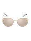 Cartier Panthere Semi-rimless Metal Cat-eye Sunglasses In Smooth Gold