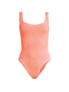 Hunza G Crinkle One-piece Swimsuit In Coral