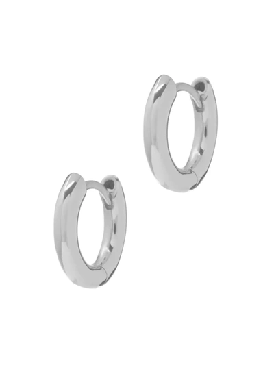 Luv Aj Amalfi Rhodium-plated Huggie Hoop Earrings In Silver