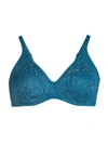 Chantelle Molded Lace Bra In Myrtle Blue