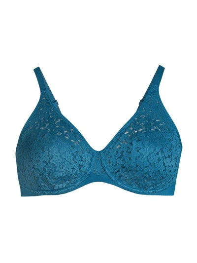 Chantelle Molded Lace Bra In Myrtle Blue