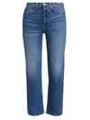 Re/done High-rise Stovepipe Jeans With Raw-edge Hem In Dusted Blue