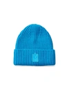 Mackage Cuffed Logo-patch Beanie In Aqua