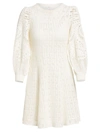 A.l.c Sofia Long-sleeve Crochet Fit-&-flare Dress In White