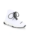Balenciaga Kid's Speed Lace-up Sneakers In White