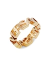 Versace Goldtone Logo Band Ring