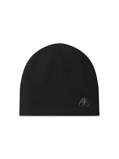 Moose Knuckles Yukon Wool Logo Beanie In Black