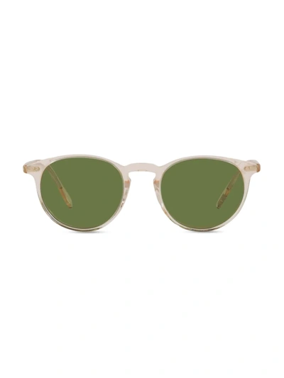 Oliver Peoples Men's Riley 49mm Round Sunglasses In Light Beige