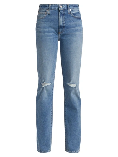 Le Jean Sabine Distressed Straight-leg Jeans In Star Light