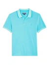 Vilebrequin Palatin Logo-embroidered Cotton-piqué Polo Shirt In Azure