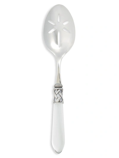 Vietri Aladdin Antique Aqua Slotted Serving Spoon In Clear