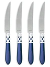 Vietri Aladdin Brilliant Aqua 4-piece Steak Knives Set In Blue