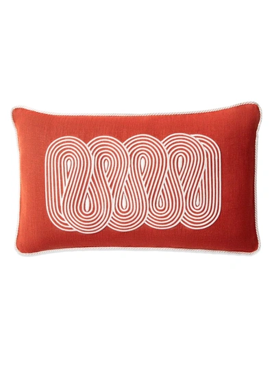 Jonathan Adler Pompidou Path Pillow, Persimmon In Burnt Orange