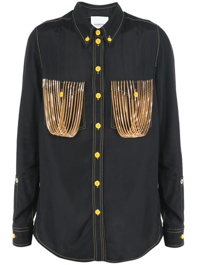 BURBERRY BLACK CHAIN SHIRT,8710894