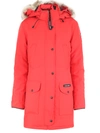 Canada Goose Trillium Coyote Fur-trim Down Parka In Red