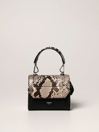 Lancel Mini Bag Ninon  Bag In Grained Leather And Python In Grey