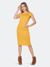 Velvet Torch Cap Sleeve Bodycon Dress In Yellow