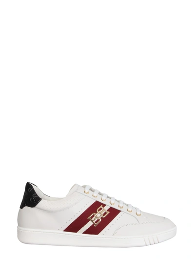 Bally Buckle-stripe Low-top Sneakers In White,red,black