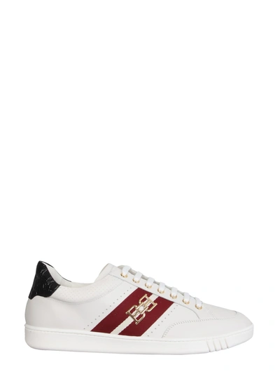 Bally Men's Winton 07 Trainspotting Leather Low-top Sneakers In White Black Red