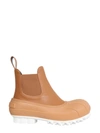 Stella Mccartney Duck Rubber-trimmed Vegetarian Leather Chelsea Boots In Buff