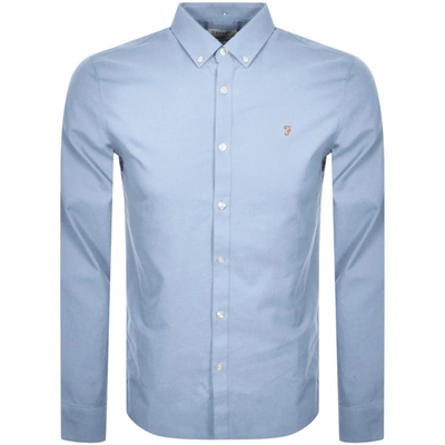 Farah Vintage Brewer Long Sleeve Shirt Blue