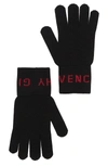 GIVENCHY BRAND LOGO WOOL GLOVES