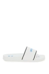 Off-white White Towel Material Slides With Striped Detailing In White