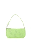 By Far Rachel Croc Embossed Leather Bag In Green