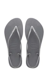 Havaianas Sunny Slingback Sandal In Steel Grey