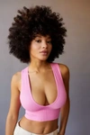 Out From Under Hailey Seamless Plunging Bra Top In Blush