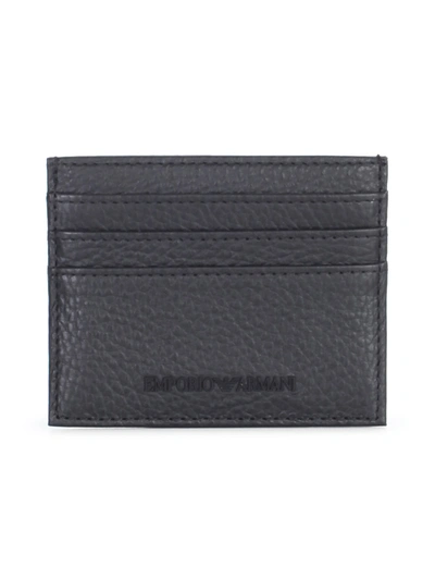 Emporio Armani Men's Black Leather Card Holder